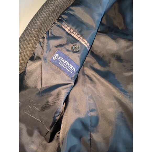 Stafford Blazer Mens 44 Long Wool 3 Button Sports Coat Timeless Professional - Picture 7 of 10